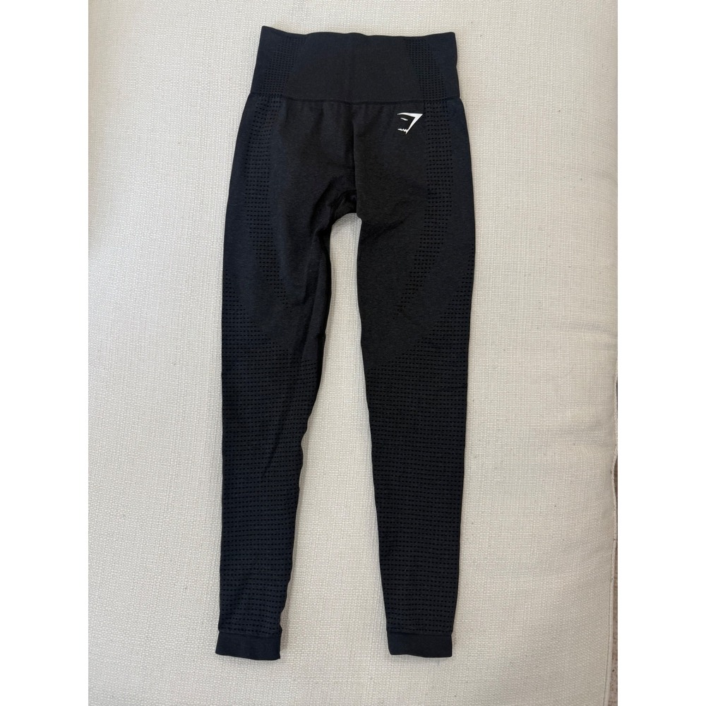 Gymshark Energy+ Seamless Leggings Womens XS Black Eyelet High Waist Excellent